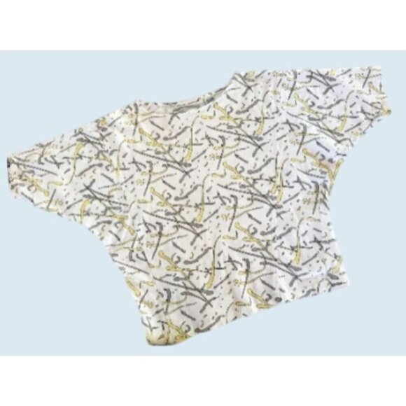 Vintage JASON MAXWELL 80s / 90s  Printed Cropped Shirt Top Sz S - Picture 2 of 8